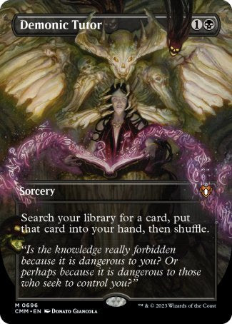 (696) Magic The Gathering Commander Masters: Extras Single: Demonic Tutor (V.2) Holo Mythic