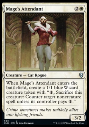 (698) Magic The Gathering Commander Legends: Battle for Baldur's Gate: Extras Single: Mage's Attendant  Uncommon
