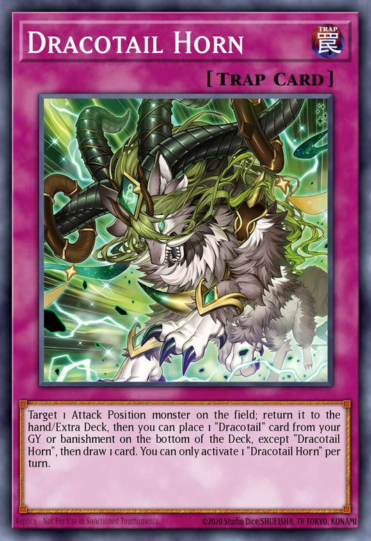 (010) YuGiOh TCG JUSH: Justice Hunters Single: Dracotail Horn (V.1 - Rare)  Rare