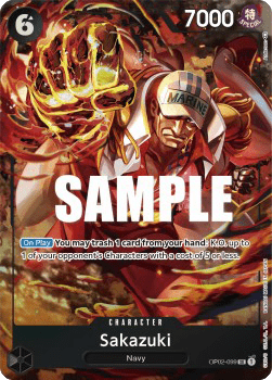 (099) One Piece TCG OP02: Paramount War Single: Sakazuki (OP02-099) (V.2)  Alternate Art
