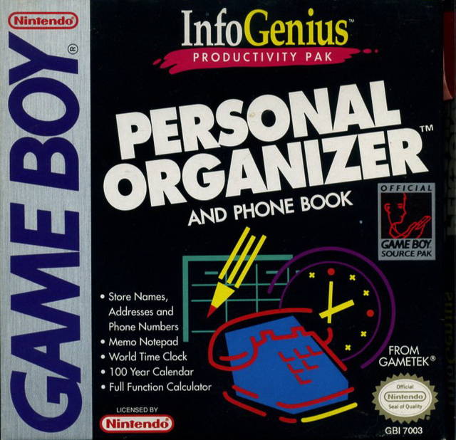 GameBoy: InfoGenius Productivity Pak: Personal Organizer and Phone Book