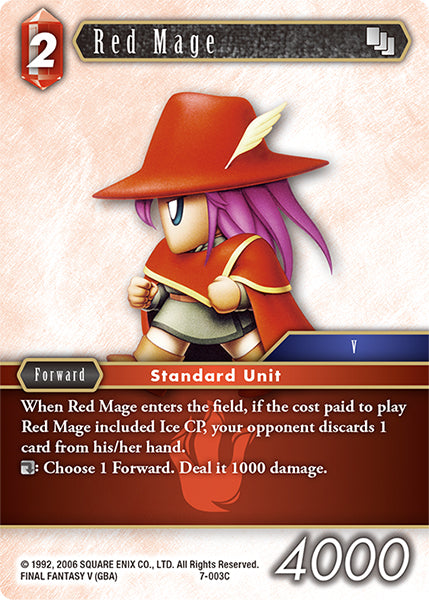 (003) Final Fantasy TCG Opus VII Single: Red Mage (7-003) Holo Common