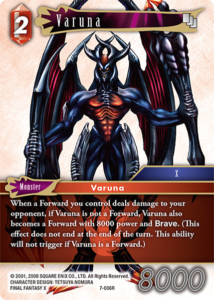 (006) Final Fantasy TCG Opus VII Single: Varuna (7-006) Holo Rare