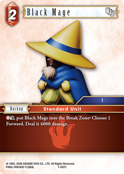 (007) Final Fantasy TCG Opus VII Single: Black Mage (7-007) Holo Common