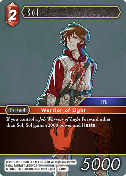 (012) Final Fantasy TCG Opus VII Single: Sol (7-012) Holo Hero