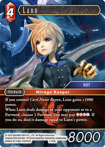 (018) Final Fantasy TCG Opus VII Single: Lann (7-018) Holo Legend