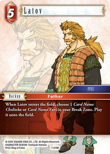 (019) Final Fantasy TCG Opus VII Single: Latov (7-019) Holo Rare