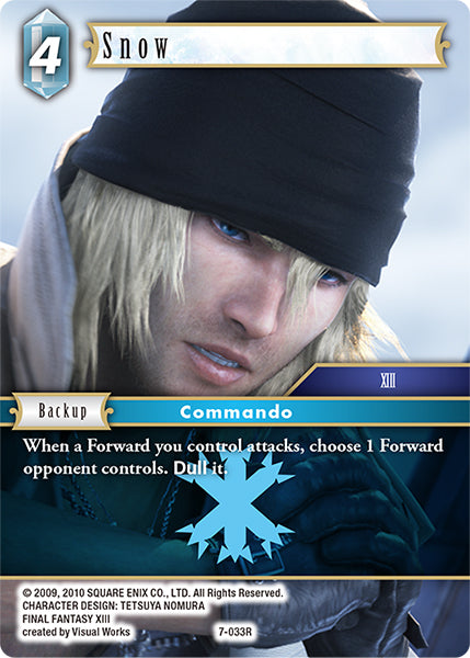 (033) Final Fantasy TCG Opus VII Single: Snow (7-033)  Rare