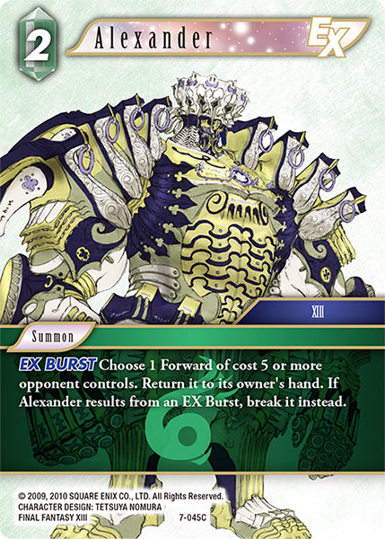 (045) Final Fantasy TCG Opus VII Single: Alexander (7-045)  Common
