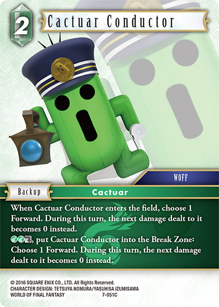 (051) Final Fantasy TCG Opus VII Single: Cactuar Conductor (7-051) Holo Common