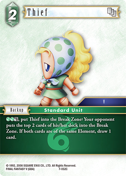 (052) Final Fantasy TCG Opus VII Single: Thief (7-052) Holo Common