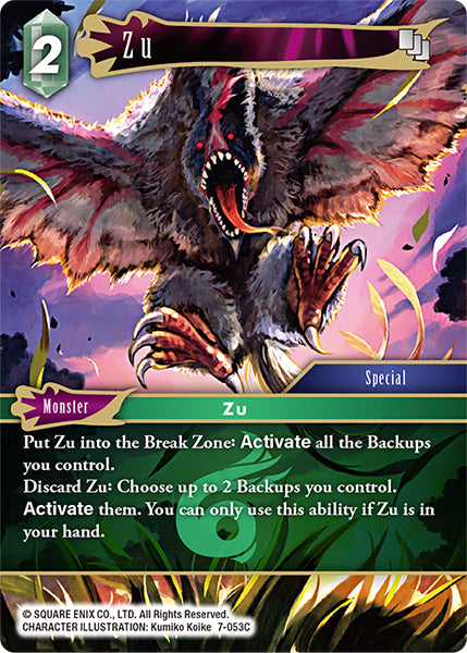 (053) Final Fantasy TCG Opus VII Single: Zu (7-053) Holo Common