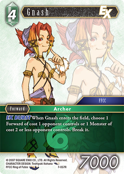 (057) Final Fantasy TCG Opus VII Single: Gnash (7-057) Holo Rare