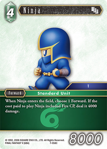 (058) Final Fantasy TCG Opus VII Single: Ninja (7-058) Holo Common