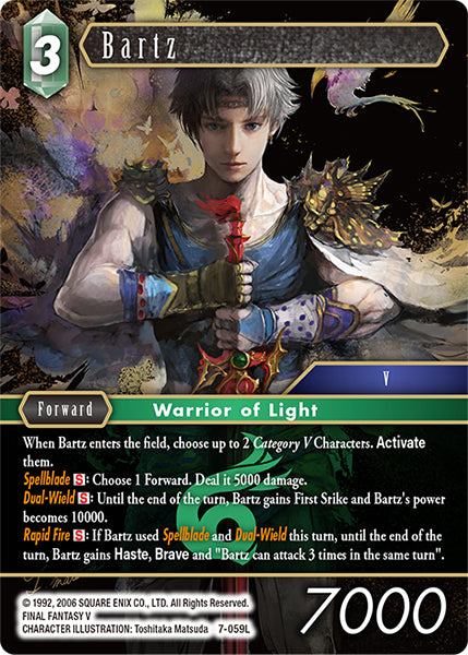 (059) Final Fantasy TCG Opus VII Single: Bartz (7-059) Holo Legend