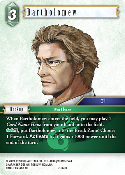 (060) Final Fantasy TCG Opus VII Single: Bartholomew (7-060) Holo Rare