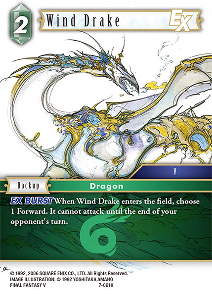 (061) Final Fantasy TCG Opus VII Single: Wind Drake (7-061) Holo Hero