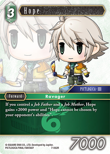 (062) Final Fantasy TCG Opus VII Single: Hope (7-062) Holo Rare