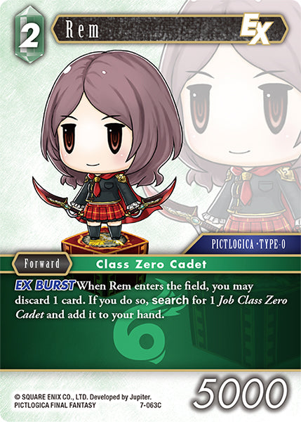 (063) Final Fantasy TCG Opus VII Single: Rem (7-063) Holo Common