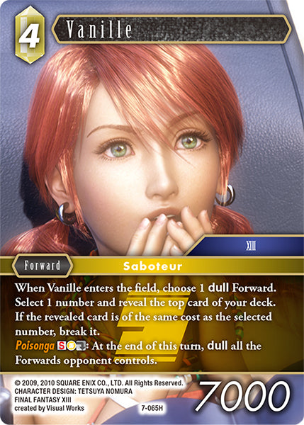 (065) Final Fantasy TCG Opus VII Single: Vanille (7-065) Holo Hero