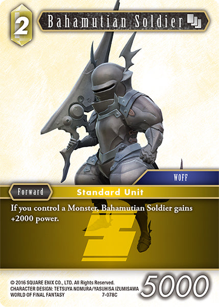 (078) Final Fantasy TCG Opus VII Single: Bahamutian Soldier (7-078)  Common