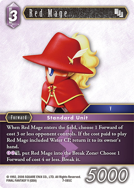 (085) Final Fantasy TCG Opus VII Single: Red Mage (7-085)  Common
