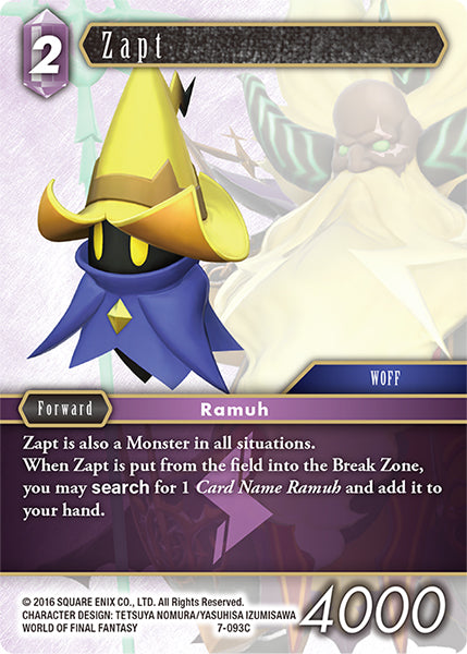 (093) Final Fantasy TCG Opus VII Single: Zapt (7-093) Holo Common