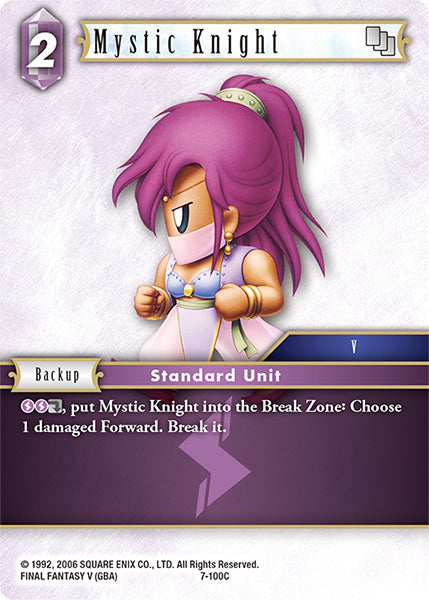 (100) Final Fantasy TCG Opus VII Single: Mystic Knight (7-100) Holo Common