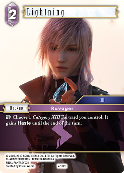 (102) Final Fantasy TCG Opus VII Single: Lightning (7-102) Holo Rare