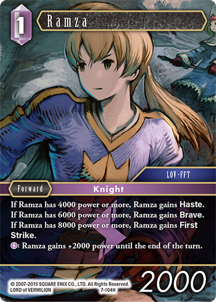 (104) Final Fantasy TCG Opus VII Single: Ramza (7-104) Holo Hero