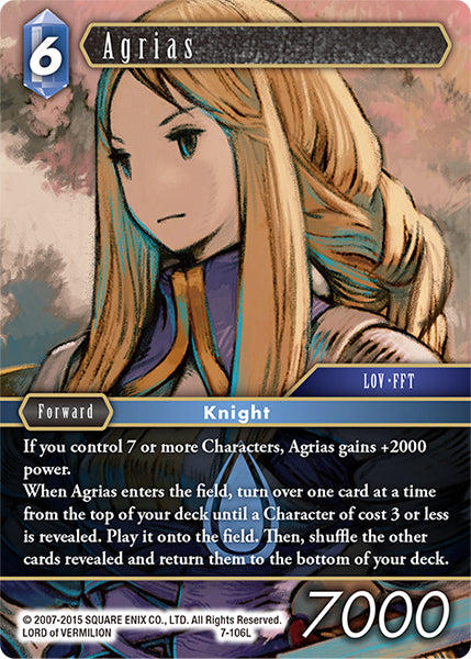 (106) Final Fantasy TCG Opus VII Single: Agrias (7-106) Holo Legend
