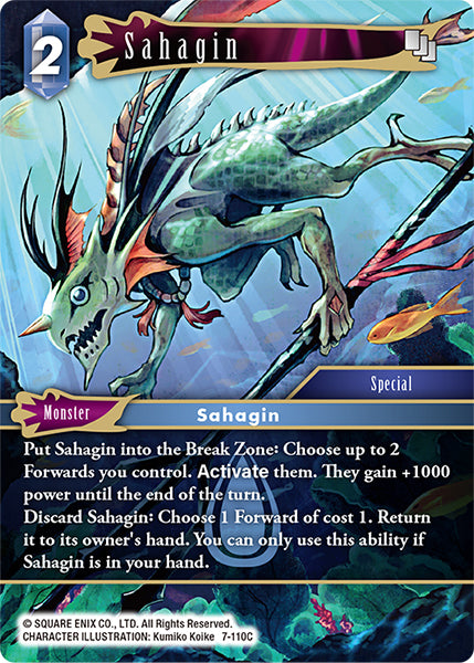 (110) Final Fantasy TCG Opus VII Single: Sahagin (7-110)  Common