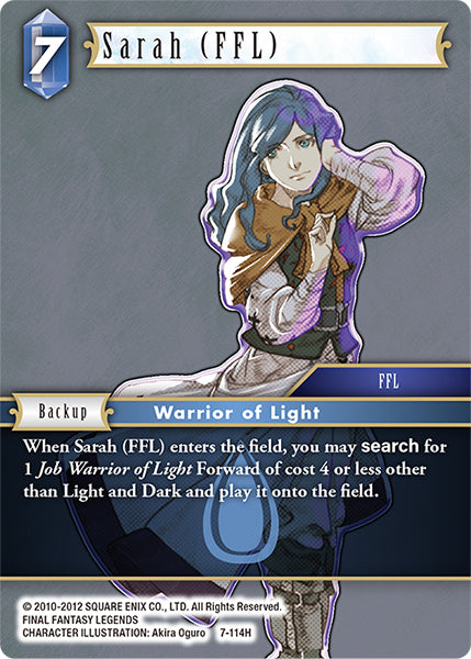 (114) Final Fantasy TCG Opus VII Single: Sarah (FFL) (7-114) Holo Hero
