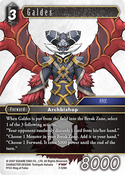 (129) Final Fantasy TCG Opus VII Single: Galdes (7-129) Holo Hero