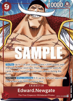 (004) One Piece TCG OP02: Paramount War Single: Edward.Newgate (OP02-004) (V.2)  Alternate Art