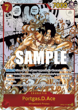 (013) One Piece TCG OP02: Paramount War Single: Portgas.D.Ace (OP02-013) (V.3)  Manga Rare