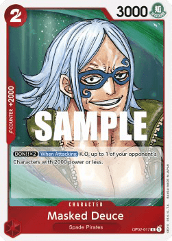 (017) One Piece TCG OP02: Paramount War Single: Masked Deuce (OP02-017) (V.1)  Rare