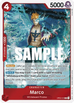 (018) One Piece TCG OP02: Paramount War Single: Marco (OP02-018) (V.1)  Rare