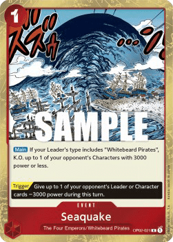(021) One Piece TCG OP02: Paramount War Single: Seaquake (OP02-021)  Rare