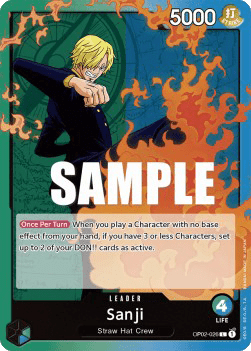 (026) One Piece TCG OP02: Paramount War Single: Sanji (OP02-026) (V.1)  Leader