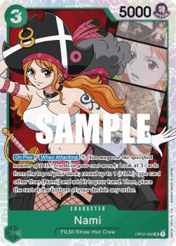 (036) One Piece TCG OP02: Paramount War Single: Nami (OP02-036) (V.1)  Super Rare