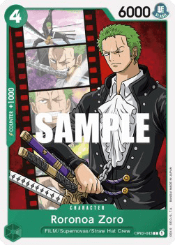 (043) One Piece TCG OP02: Paramount War Single: Roronoa Zoro (OP02-043)  Common