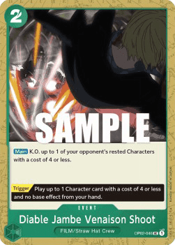 (046) One Piece TCG OP02: Paramount War Single: Diable Jambe Venaison Shoot (OP02-046)  Uncommon