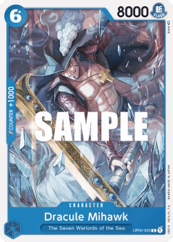 (055) One Piece TCG OP02: Paramount War Single: Dracule Mihawk (OP02-055)  Common