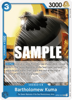 (057) One Piece TCG OP02: Paramount War Single: Bartholomew Kuma (OP02-057)  Uncommon