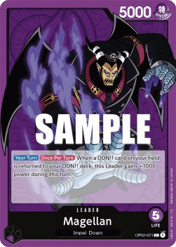 (071) One Piece TCG OP02: Paramount War Single: Magellan (OP02-071) (V.1)  Leader