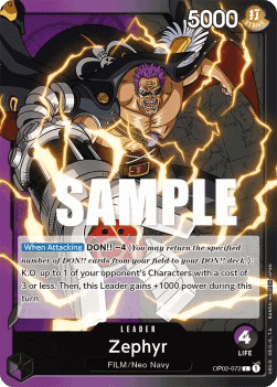 (072) One Piece TCG OP02: Paramount War Single: Zephyr (OP02-072) (V.1)  Leader