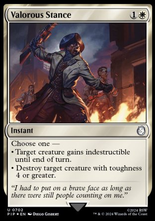 (702) Magic The Gathering Universes Beyond: Fallout: Extras Single: Valorous Stance  Uncommon