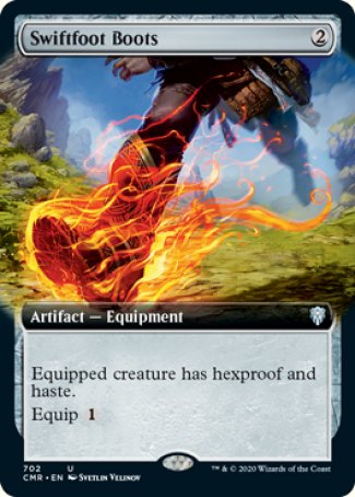 (702/361) Magic The Gathering Commander Legends: Extras Single: Swiftfoot Boots (V.2)  Uncommon
