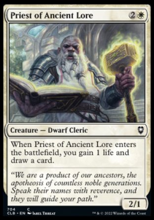 (704) Magic The Gathering Commander Legends: Battle for Baldur's Gate: Extras Single: Priest of Ancient Lore  Common